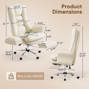 Hawsaiy Cross Legged Office Chair with Flip Armrests，Big and Tall Executive Office Chair, 135° Reclining Criss Cross Chair with Footrest & Lumbar Pillow