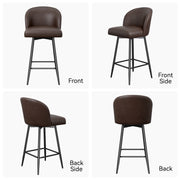 Nalupatio Counter Height Bar Stools Set of 2,360° Swivel Barstools with High Back and Metal Legs,26