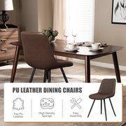 Nalupatio Dining Chairs Set of 2 Modern Upholstered Dining Table Chairs with High Back Ergonomic Leather Dining Room Chairs for Kitchen Living Room Dark Brown