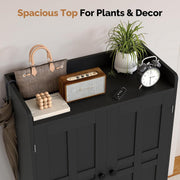 Hawsaiy Entrance Shoe Cabinet with Doors, 6-Tier Farmhouse Shoe Storage Organizer with Adjustable Shelves, Holds 18-24 Pairs, Entryway Shoe Rack Cabinet with Metal Legs