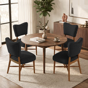 Hawsaiy Dining Chairs Set of 2/4/6, Upholstered Fabric Dining Room Chairs, Mid Century Modern Kitchen Chairs with Solid Wood Legs & Cross-Brace Support, Farmhouse Side Chairs for Dining Room