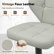 Nalupatio Bar Stools,PU Leather Adjustable Swivel Barstools Kitchen Counter Height Bar Stools, Hydraulic for Kitchen Counter Height, Square Island Backed Bar Stools,Black,Set of 2