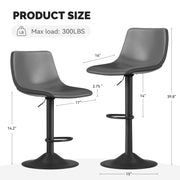 Hawsaiy Modern Swivel Bar Stools Set of 2/4, Adjustable Faux Leather Counter Height Chairs with Back for Kitchen Island