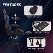 Hawsaiy Gaming Chair with LED Lights and Lumbar Support, Faux Leather High Back PC Gaming Chair