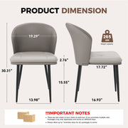 Hawsaiy Faux Leather Dining Chairs Set of 2/4/6, Modern Curved Back Upholstered Kitchen Side Chairs with Metal Legs