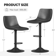 Hawsaiy Modern Swivel Bar Stools Set of 2/4, Adjustable Faux Leather Counter Height Chairs with Back for Kitchen Island