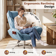 Hawsaiy Big and Tall Office Chair, Flip Armrests with Side Pockets, Comfy Criss Cross Office Chair with Extra-Wide Plush Seat, 150° Reclining Executive Office Chair, Chenille Upholstery