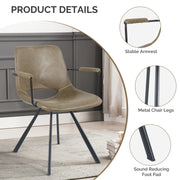 Hawsaiy Modern Dining Chiars Set of 2 with Arm and Metal Legs