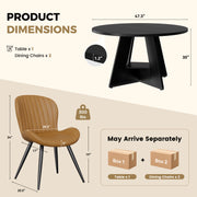 Hawsaiy 5 Piece Round Dining Table Set for 4, 47.3