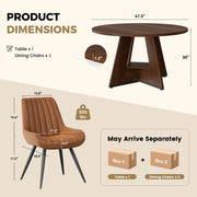 Hawsaiy 5 Piece Round Dining Table Set for 4, 47.3