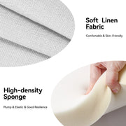 Hawsaiy Rattan Accent Chair, Linen Fabric Upholstered Armchair with Wood Legs, Mid Century Modern Reading Comfy Lounge Chair with Spring Support, for Living Room Bedroom