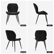 Hawsaiy Modern Ergonomic Velvet Dining Chair Set of 2/4/6 with Sturdy Metal Legs