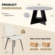 Hawsaiy 5 Piece Round Dining Table Set for 4, 47.3