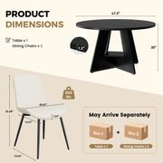 Hawsaiy 5 Piece Round Dining Table Set for 4, 47.3