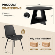 Hawsaiy 5 Piece Round Dining Table Set for 4, 47.3
