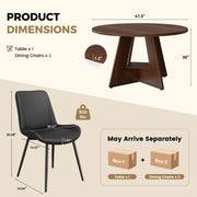 Hawsaiy 5 Piece Round Dining Table Set for 4, 47.3