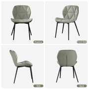 Hawsaiy Modern Ergonomic Dining Chair Set of 2 with Metal Legs