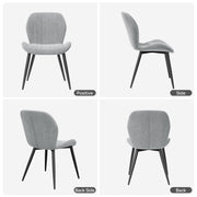 Hawsaiy Modern Ergonomic Velvet Dining Chair Set of 2/4/6 with Sturdy Metal Legs