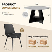 Hawsaiy 5 Piece Round Dining Table Set for 4, 47.3