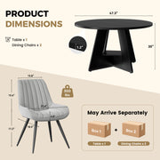 Hawsaiy 5 Piece Round Dining Table Set for 4, 47.3