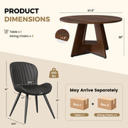 Hawsaiy 5 Piece Round Dining Table Set for 4, 47.3