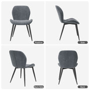 Hawsaiy Modern Ergonomic Velvet Dining Chair Set of 2/4/6 with Sturdy Metal Legs