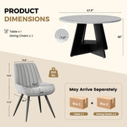 Hawsaiy 5 Piece Round Dining Table Set for 4, 47.3