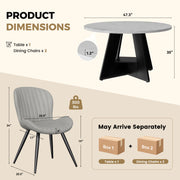 Hawsaiy 5 Piece Round Dining Table Set for 4, 47.3