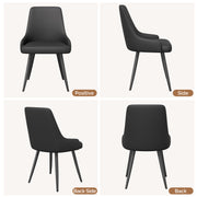 Hawsaiy PU leather Dining Chairs Set of 2/4 with Durable Metal Legs