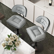 Nalupatio Modern Bar Stools Set of 2, Ergonomic Double-Layer Upholstered Bar Stools with Back, Adjustable Swivel Barstools for Kitchen Island, Drak Grey