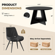 Hawsaiy 5 Piece Round Dining Table Set for 4, 47.3
