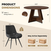 Hawsaiy 5 Piece Round Dining Table Set for 4, 47.3