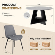 Hawsaiy 5 Piece Round Dining Table Set for 4, 47.3