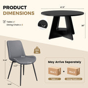 Hawsaiy 5 Piece Round Dining Table Set for 4, 47.3