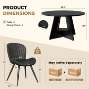 Hawsaiy 5 Piece Round Dining Table Set for 4, 47.3