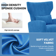 Hawsaiy Mid Century Modern Velvet Accent Chair Set of 1/2, High Back Armchair with Metal Legs, Upholstered Comfy Chair for Living Room and Bedroom