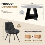 Hawsaiy 5 Piece Round Dining Table Set for 4, 47.3