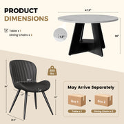 Hawsaiy 5 Piece Round Dining Table Set for 4, 47.3