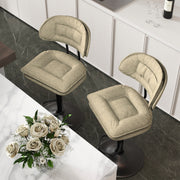 Nalupatio Modern Bar Stools Set of 2, Ergonomic Double-Layer Upholstered Bar Stools with Back, Adjustable Swivel Barstools for Kitchen Island, Drak Grey