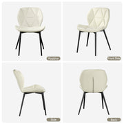 Hawsaiy Modern Ergonomic Dining Chair Set of 2 with Metal Legs