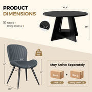 Hawsaiy 5 Piece Round Dining Table Set for 4, 47.3