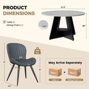 Hawsaiy 5 Piece Round Dining Table Set for 4, 47.3