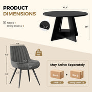 Hawsaiy 5 Piece Round Dining Table Set for 4, 47.3