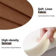 Hawsaiy Rattan Accent Chair, Linen Fabric Upholstered Armchair with Wood Legs, Mid Century Modern Reading Comfy Lounge Chair with Spring Support, for Living Room Bedroom