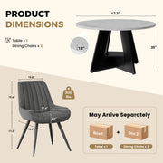 Hawsaiy 5 Piece Round Dining Table Set for 4, 47.3