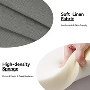 Hawsaiy Rattan Accent Chair, Linen Fabric Upholstered Armchair with Wood Legs, Mid Century Modern Reading Comfy Lounge Chair with Spring Support, for Living Room Bedroom