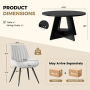 Hawsaiy 5 Piece Round Dining Table Set for 4, 47.3