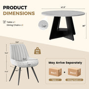 Hawsaiy 5 Piece Round Dining Table Set for 4, 47.3
