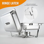 Kerilyn Chafing Dishes for Buffet 4 Pack, 9QT Full Size Rectangular Chafing Dish Buffet Set, Stainless Steel Chafers and Buffet Warmers Set, Food Warmers for Parties, Weddings, Banquets, Catering Events