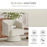 Hawsaiy Swivel Barrel Accent Chair Set of 1/2, Linen Fabric Upholstered Armchair with Wood Frame & Spring Support,Modern Comfy Lounge Sofa Chair with Round Back for Reading Living Room Bedroom